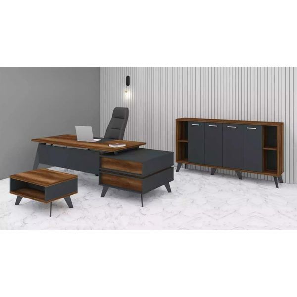 Set Completo Di Mobili Per Ufficio 3 Pezzi Per Studio Scrivania Armadio-image