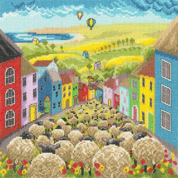Confezione Da Ricamo A Punto Croce Bothy Threads "Wiedersehen Mit Wolle"", Schema Per Il Conteggio, XLP8, 26X26Cm"-image