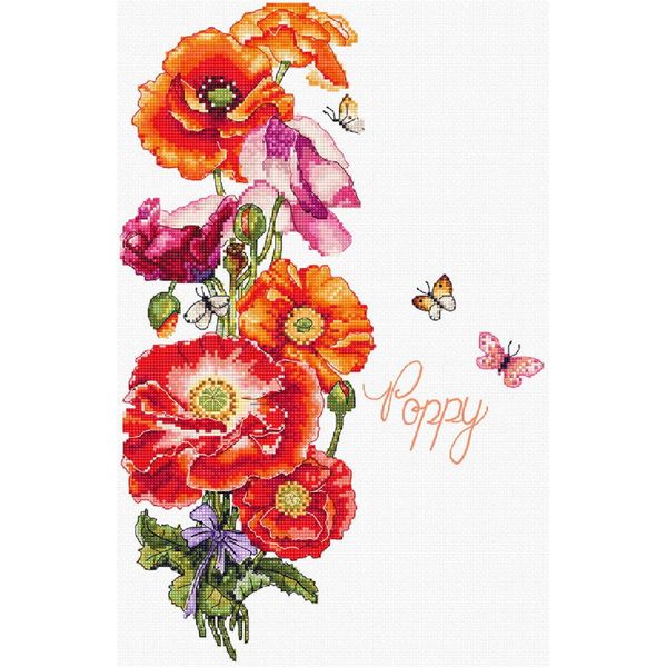 Kit Per Ricamo A Punto Croce Letistitch "Papavero"", Schema Contato, 35X22Cm"-image