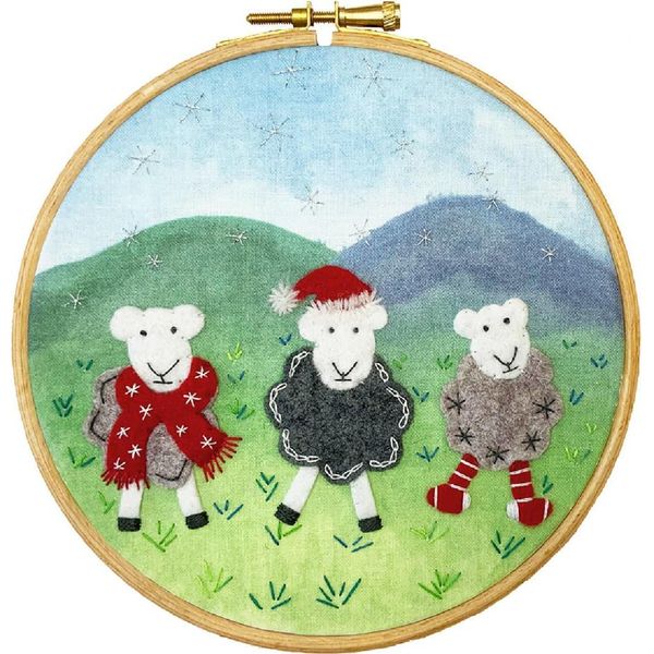 Kit Per Ricamo In Feltro Bothy Threads Con Telaio Da Ricamo "Maglione Di Lana"", Sfondo Stampato, EFE1, Diam 15 Cm"-image