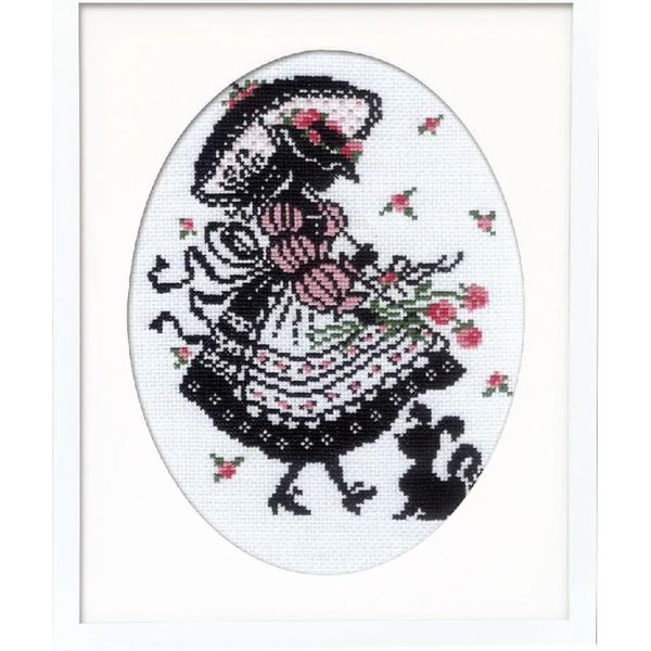 Kit Punto Croce Contato Olympus "Abito Con Manica A Sbuffo"", 29,5X23,4Cm, Originale Dal Giappone"-image