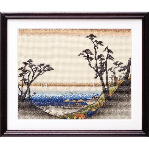Kit Per Punto Croce Contato Olympus "Veduta Del Pendio Di Shiomi (Shirasuka) Di Ando Hiroshige"", 29,5X37 Cm, Originale Dal Giappone"-image