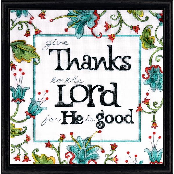 Confezione Da Ricamo A Punto Croce Design Works "Say Thank You"", Schema Contato, 25X25 Cm"-image