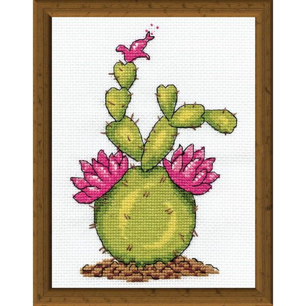 Kit Per Ricamo A Punto Croce Design Works "Cactus"", Schema Contato, 13X18 Cm"-image