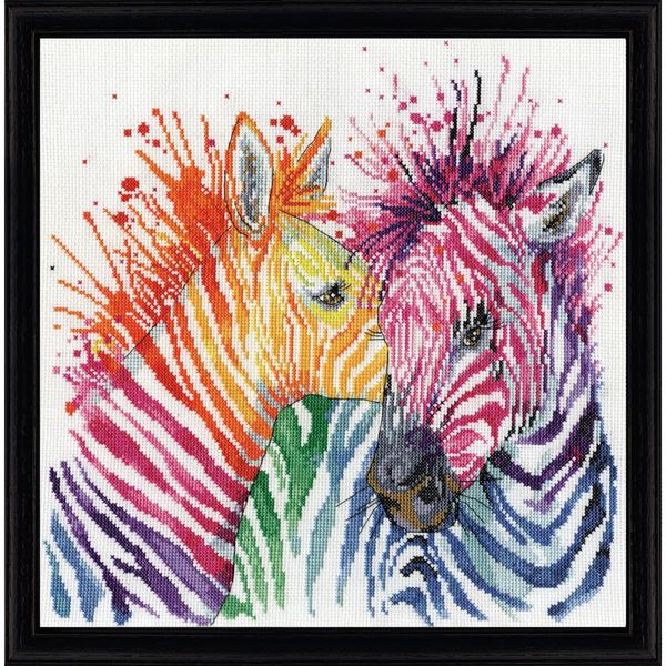 Kit Punto Croce Contato Design Works "Zebras"", 30X30Cm"-image