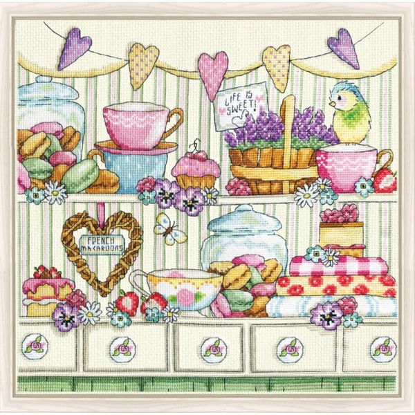 Confezione Da Ricamo A Punto Croce Design Works "Biscotti"", Schema Contato, 30X30Cm"-image