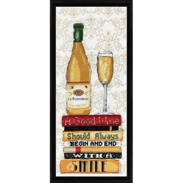 Kit Punto Croce Contato Design Works "White Wine"", 15X36Cm"-image