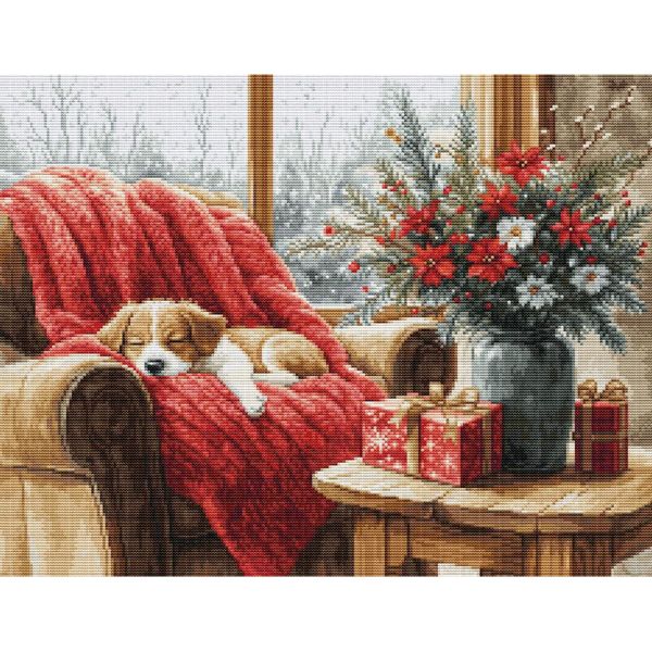 Luca-S Kit Punto Croce Contato "Momento Di Natale"", 37X29Cm, Fai Da Te"-image