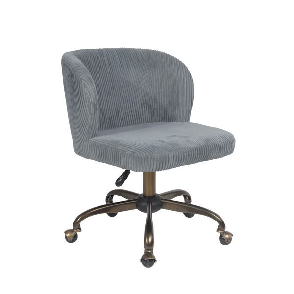 Sedia Da Ufficio Casadolce Velvet, 53X56X71/81 Cm, Grigio, Girevole E Regolabile In Altezza-image