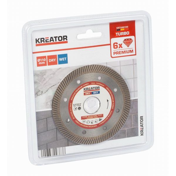 Kreator KRT088100 - Disco Diamantato A Tutta Circonferenza 110 Mm Premium Turbo-image