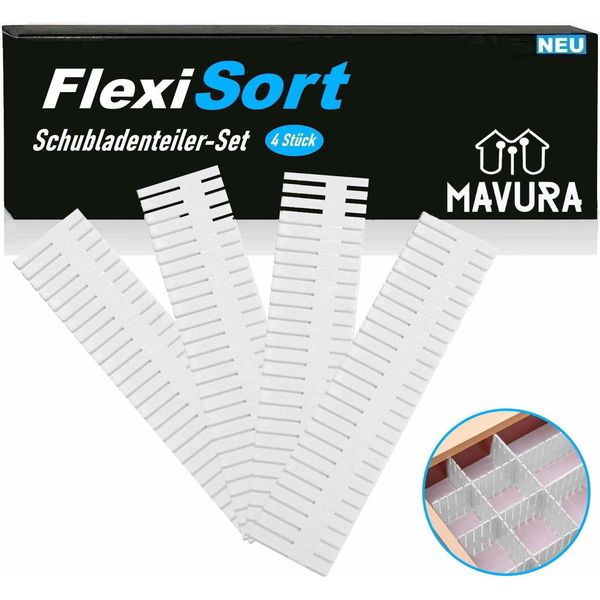 Divisori Per Cassetti Flexisort Divisori Per Cassetti Organizzatore Per Cassetti 4 Pezzi-image