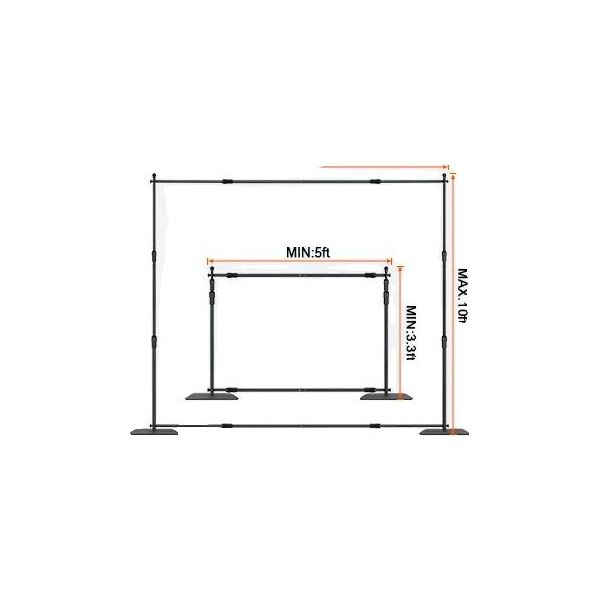 Supporto Per Fondale, Altezza Regolabile, Struttura Robusta, 10 X 10 Piedi-image