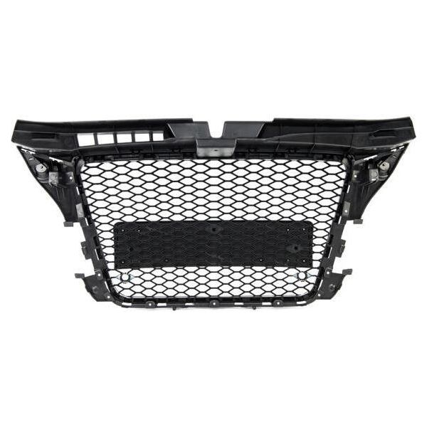 Griglia Radiatore A Nido D'ape Per Pdc Nero Lucido Per Audi A3 8P Facelift 08-13 Non RS3-image