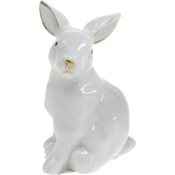 Decorazioni Pasquali Coniglietto In Ceramica Bianco Oro, Set Da 4, 7,5 Cm, 4 Pezzi-image