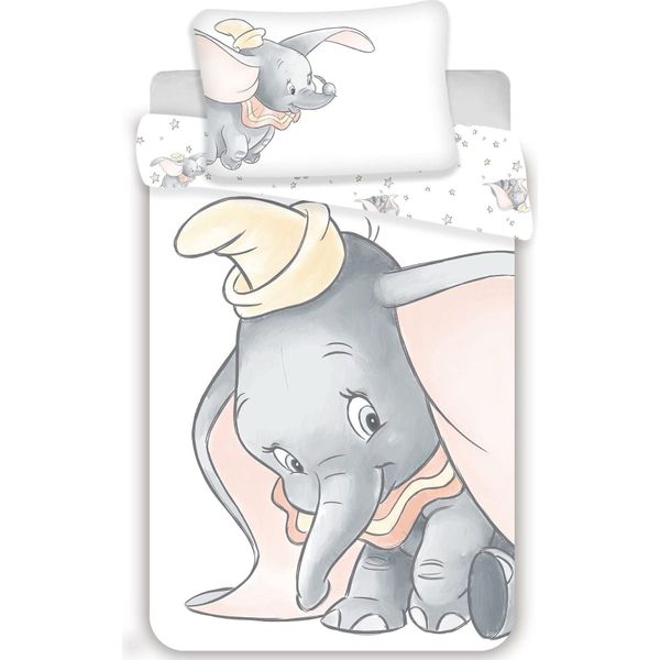 Set Di Biancheria Da Letto Disney Dumbo Grigio 100 X 135 Piumino + Cuscino 40 X 60 Cm, 100% Cotone-image