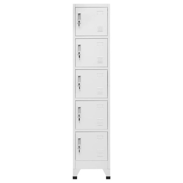 Syfax™ Armadietto Con Serratura Grigio Chiaro 38X40X180 Cm In Acciaio-image