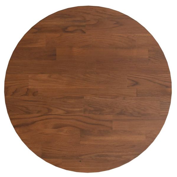 Piano Del Tavolo Rotondo Marrone Scuro Ø30X1,5 Cm Legno Di Quercia Trattato-image