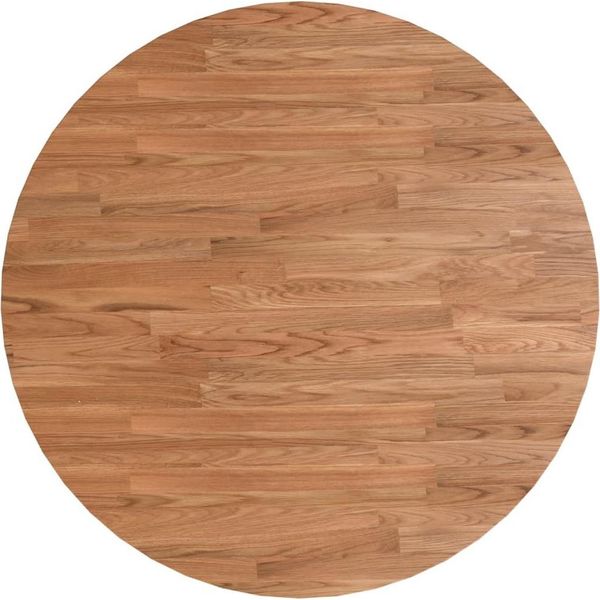 Piano Del Tavolo Rotondo Marrone Chiaro Ø80X1,5 Cm Legno Di Quercia Trattato-image
