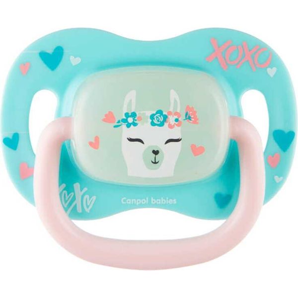 Canpol Babies | Succhietto In Silicone 0-6 Mesi - Llama - Simmetrico - Senza Bpa - Con Fori Per L'aria-image