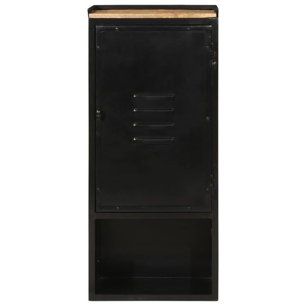 Vidaxl Mobile Da Bagno 40X27X90 Cm In Ferro E Legno Massiccio Di Mango-image