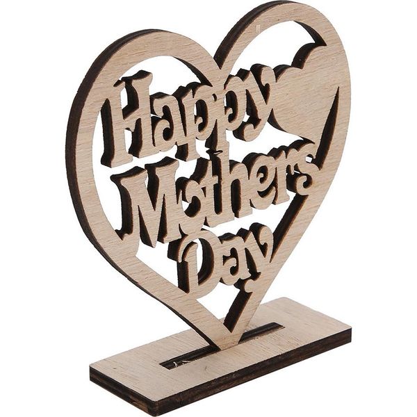Ornamento Di Legno A Forma Di Cuore In Compensato Cavo Decorazione Regalo Artigianale Per Il Compleanno Della Mamma (Buona Festa Della Mamma) (Buona Festa Della Mamma)-image
