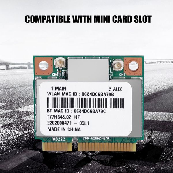 Scheda Wireless Dual Band 2.4G/5Ghz AR5B22 Network 300Mbps Bluetooth 4.0 Wifi Mini PCI-E-image