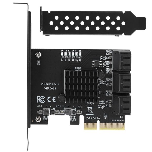 Scheda Di Espansione Pcie A 6 Porte Sata 3.0 Disco Rigido 6G Pcie 3.0 GEN3 4X Interfaccia Hub Adattatore-image
