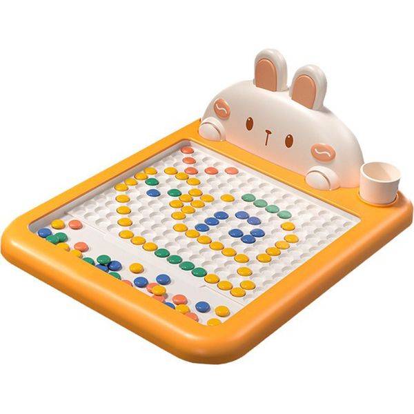 Lavagna Magnetica A Punti, Lavagna Per Scarabocchi A Forma Di Coniglietto Con Penna Magnetica E Perline, Giocattolo Educativo-image