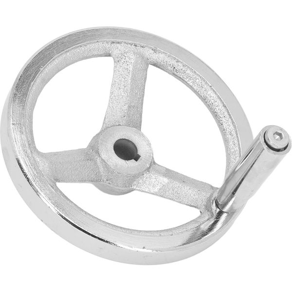 Volantino A 3 Razze Con Impugnatura Girevole Volantino Rotondo In Ghisa Per Tornio Fresatura Rettificatrice 12X125Mm-image