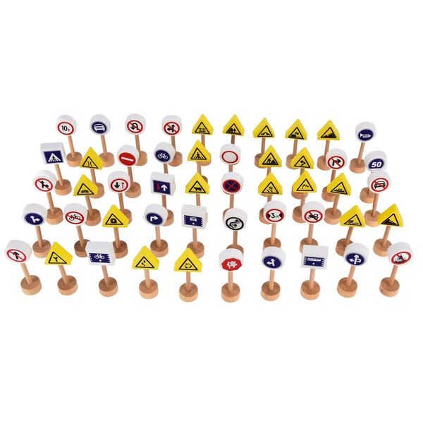 Gioco Di Segnali Stradali In Legno Per Bambini, Gioco Di Segnali Stradali, Modello Di Segnali Stradali, Segnali Stradali Giocattolo, Segnali Stradali Per Bambini, Giocattoli Per La Scuola Dell'infanzia-image
