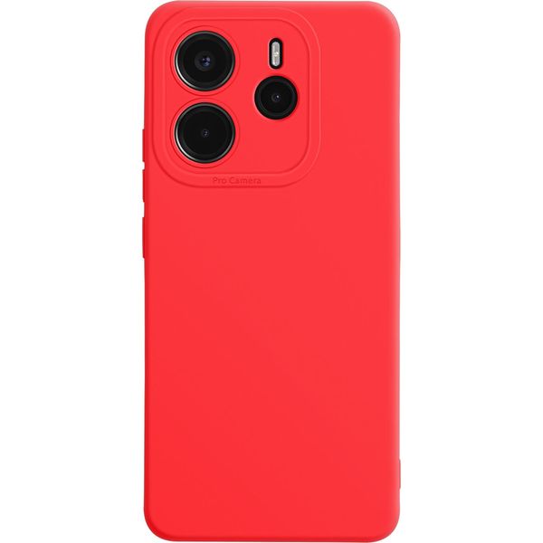 Avizar, Custodia Per Xiaomi Redmi Note 14 4G In Silicone Liscio Blocco Fotocamera, Rosso-image