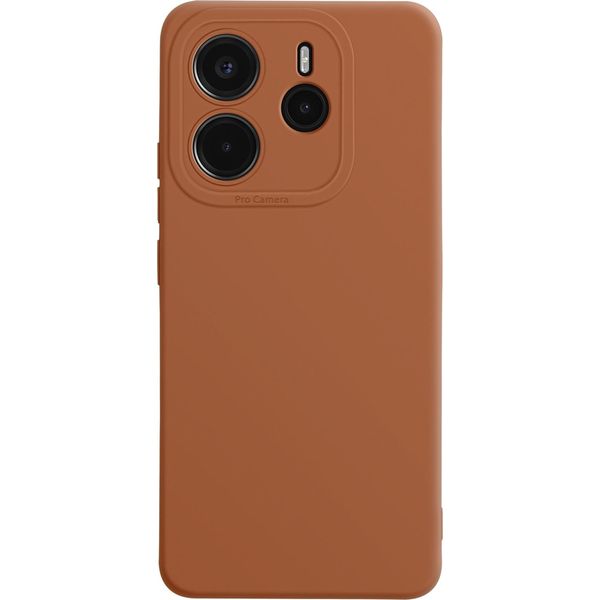 Avizar, Cover Per Xiaomi Redmi Note 14 4G Blocco Fotocamera In Silicone Liscio, Marrone-image
