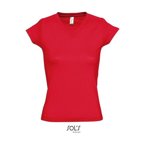 Sols 11388 | Maglietta Donna Con Scollo A V Moon - Colore: Rosso - Taglia: 3XL-image