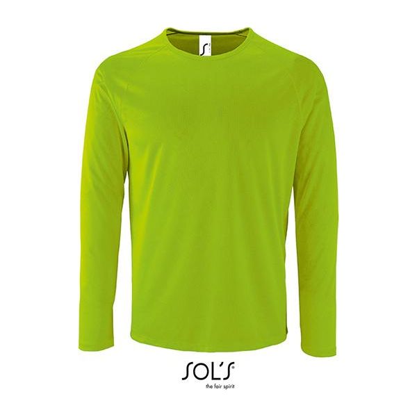 Sols 02071 | Maglietta Sportiva A Maniche Lunghe Da Uomo - Colore: Verde Neon - Taglia: 3XL-image