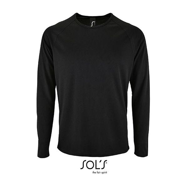 Sols 02071 | Maglietta Sportiva A Maniche Lunghe Da Uomo - Colore: Nero - Taglia: L-image