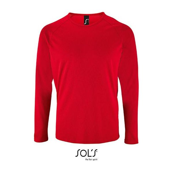 Sols 02071 | Maglietta Sportiva A Maniche Lunghe Da Uomo - Colore: Rosso - Taglia: 3XL-image