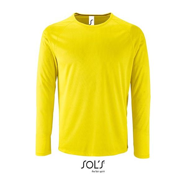 Sols 02071 | Maglietta Sportiva A Maniche Lunghe Da Uomo - Colore: Neon Yellow - Taglia: L-image