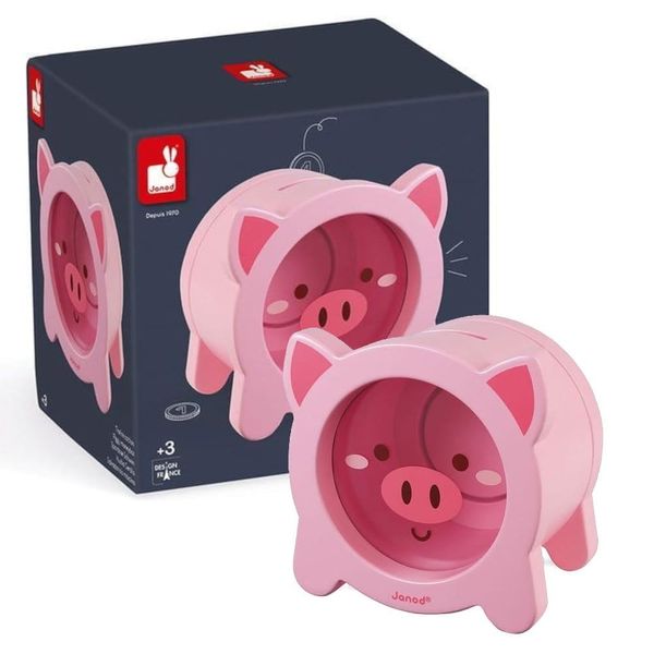 Salvadanaio Janod - Salvadanaio In Legno Per Bambini Con Finestra-image