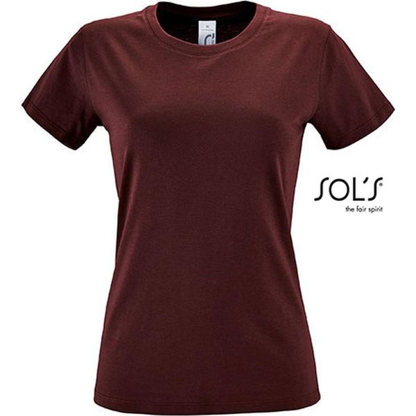 Sols 01825 | Maglietta Regent Da Donna / Cotone Semipettinato Ring-Spun - Colore: Borgogna - Taglia: Xxl-image