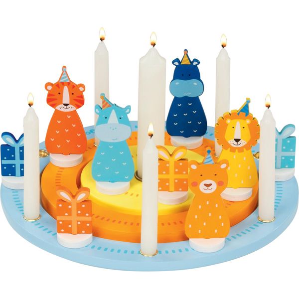 Goki 60792 Ghirlanda Di Compleanno Amici Animali Ø= 25 Cm, Legno, 21 Pezzi, Colorata-image