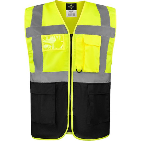 Korntex Kxcmf | Gilet Di Sicurezza Multifunzionale Comfort Executive Hamburg - Farbe: Giallo Segnale/Nero - GrößE: L-image