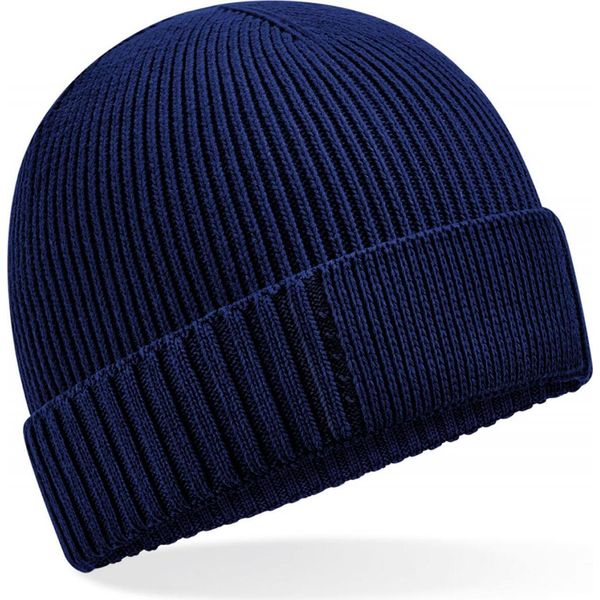 Beechfield B438N | Berretto Con Patch In Cotone Organico - Colore: Oxford Navy - Taglia: Unica-image