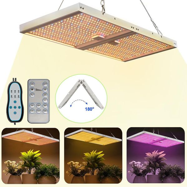 120W Lampada Per Piante A Spettro Completo, Lampada Di Crescita A Led Pieghevole 728Leds, Luce Per Piante Dimmerabile, Lampada Di Crescita 10000Lm 3Modes Timer Piante Indoor Serra-image
