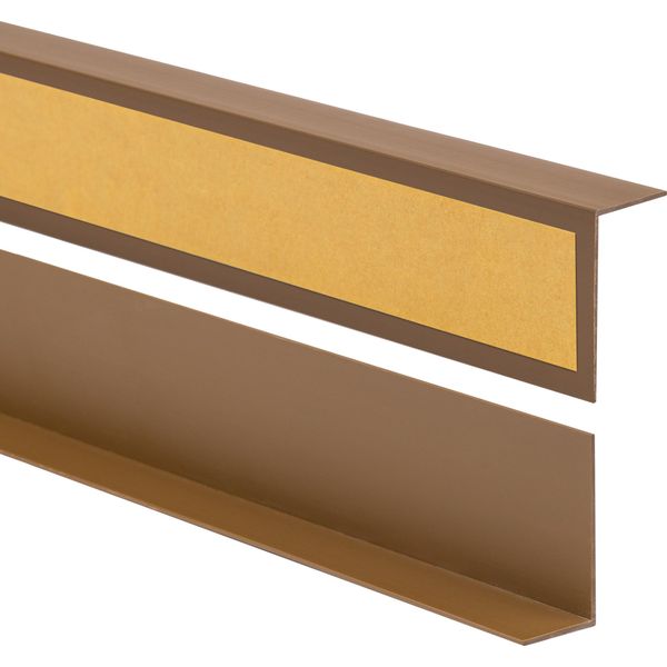 Quest Profilo Angolare Decorativo In Pvc 25X25 Mm, 2 M Incollato All'esterno, Protezione Dei Bordi, Marrone-image