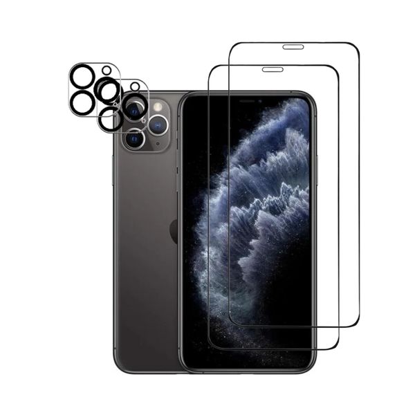 Protezione Della Fotocamera Protezione Dello Schermo Protezione Del Vetro Per Iphone 11 Pro 2-Pack Blindato Pellicola Schermo Fotocamera Pellicola Di Vetro-image