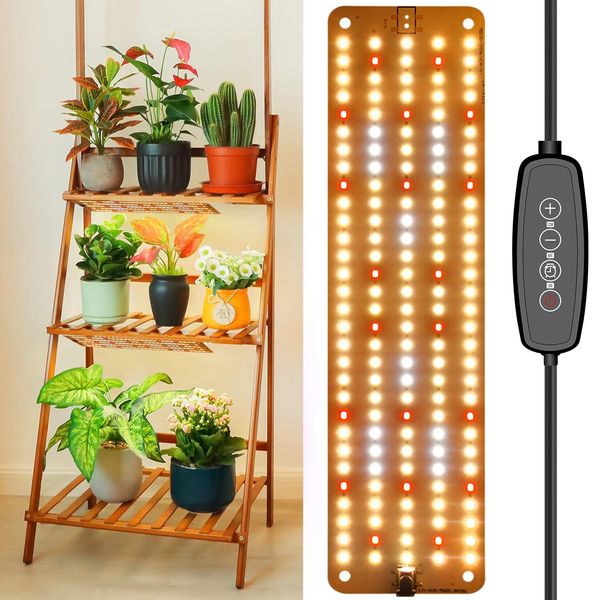 Lampada A Led Per Piante A Spettro Completo, Lampada Di Crescita A Led 150, Lampada Di Crescita Per Piante Scaffale Indoor Piante Serra (1 Pannello Luminoso, Rosso, Bianco, Bianco Caldo)-image