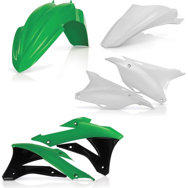 Kit Carene 6 Pezzi Acerbis Modello 2014 Verde/Bianco Per Kawasaki-image