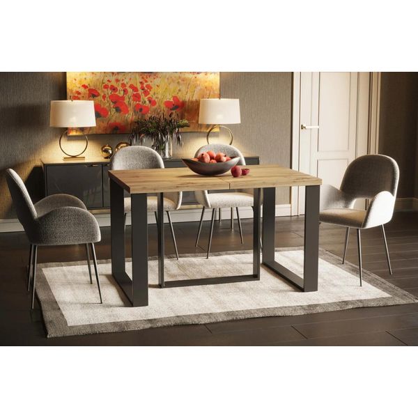 Endo-MöBel Tavolo Da Pranzo Allungabile Borys Max 130Cm - 330Cm Tavolo Da Pranzo In Metallo Con Base A Slitta (Rovere Wotan)-image