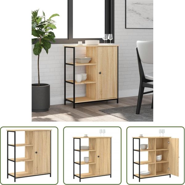 The Living Store Credenza Rovere Sonoma 70X30X80 Cm Materiale Legno-image