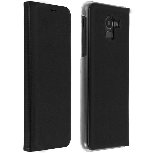 Avizar, Flip Book Cover, Custodia Flip In Ecopelle Per Samsung Galaxy J6, Nero-image